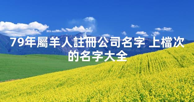 79年屬羊人註冊公司名字 上檔次的名字大全